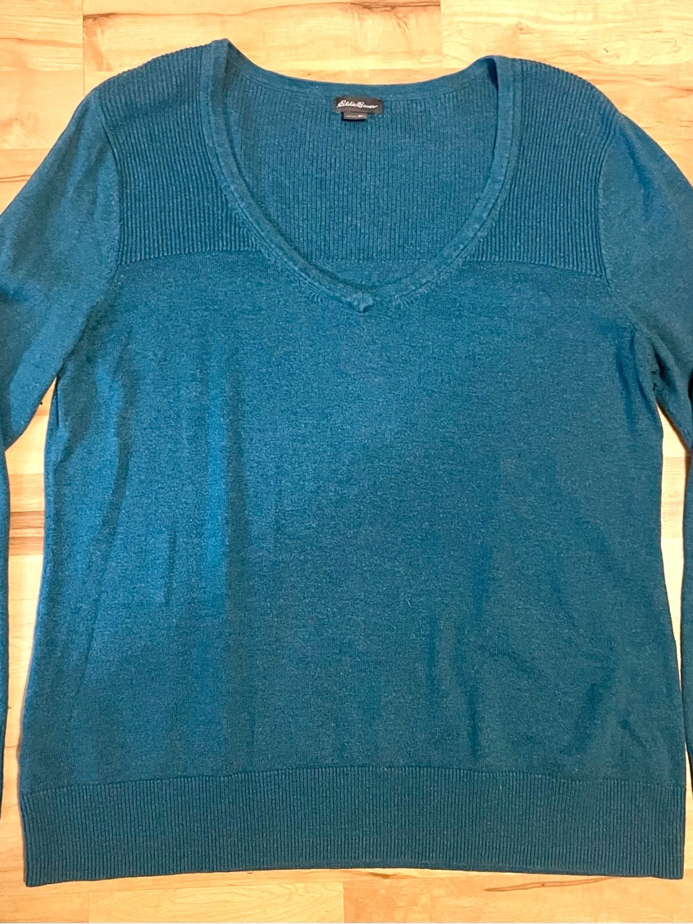 Eddie Bauer Teal V-Neck Sweater